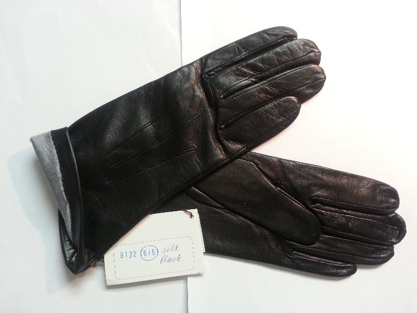 женские перчатки 9122 black подкладка шелк