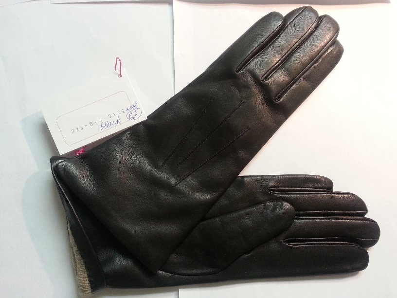 женские перчатки 9122 black подкладка шерсть